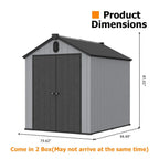 Abri de jardin en résine toutes saisons avec plancher, 1,8 m x 1,2 m/1,8 m x 2,4 m/2,4 m x 1,8 m/2,4 m x 3 m, Spire Tool Shed