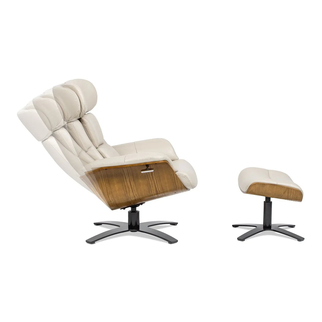 Jovan 31.5 Fauteuil inclinable en cuir véritable avec ottoman