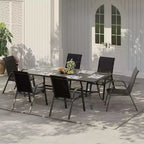 Chaises de patio, Lot de 4/6 chaises de salle à manger empilables d'extérieur en textilène léger résistant aux intempéries avec accoudoirs pour jardin, terrasse de piscine