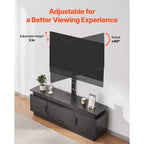 Meuble TV VEVOR 52 po avec support pour téléviseurs jusqu'à 75 po, centre de divertissement avec prise de courant, réglable en hauteur, noir