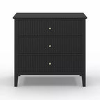 Heynemo Commode 3 Tiroirs, Table de Chevet en Bois Peint de 76 cm de Haut avec Rangement, Grande Commode Moderne avec Coulisses à Roulement à Billes