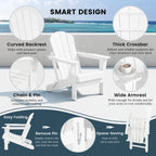 Chaise Adirondack pliante d'extérieur tout temps Polytrends Laguna résistante à la décoloration pour patio