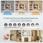 BALHAM TRADE-Coiffeuse avec miroir et lumières 9 tiroirs 6 étagères 3 modes d'éclairage Luminosité réglable