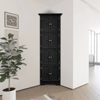 Meuble d'angle de rangement haut avec 8 portes et 4 étagères