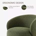 Fauteuil d'appoint pivotant Spruce&Spring en tissu avec base en bois