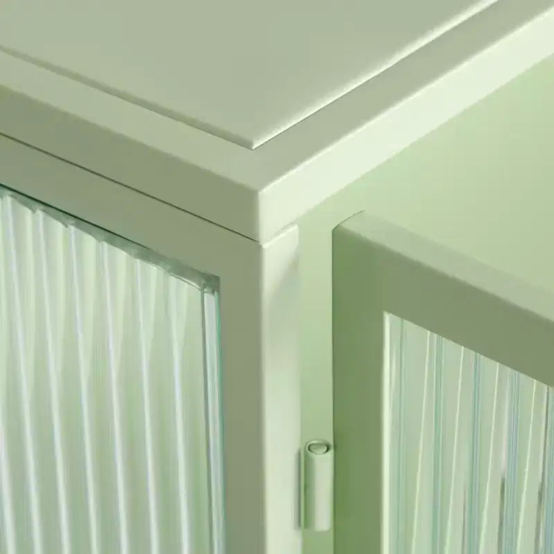 Meuble haut moderne à 2 portes Okak avec portes vitrées de rangement à 3 niveaux pour entrée/salle à manger/salon/cuisine