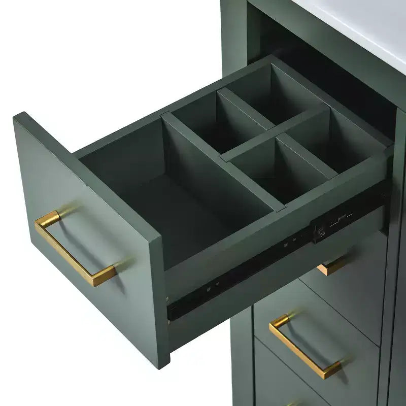 Meuble-lavabo simple de 76 cm avec armoire et 3 tiroirs – Noir / Bleu / Vert / Indigo / Blanc