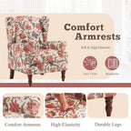 Fauteuil d'appoint moderne Erommy, fauteuil à dossier haut, canapé simple en tissu rembourré avec boutons et pieds en bois pour salon