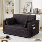 Canapé-lit convertible 55 pouces avec repose-pieds escamotable et dossier réglable, canapé peu encombrant pour petits appartements