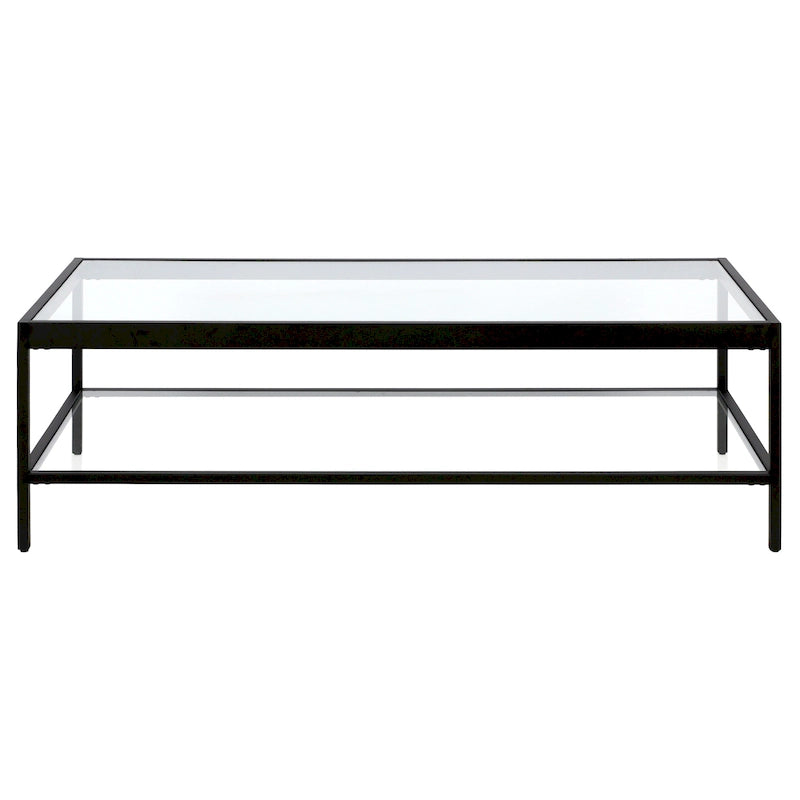 Table basse Alexis en métal et verre