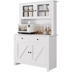 Armoire de cuisine avec support pour micro-ondes, armoire de type « hutch » avec buffet et étagères réglables, pour la cuisine et la salle à manger