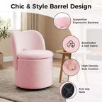 Chaise de vanité pivotante avec rangement, tabouret de maquillage rond rembourré avec dossier, fauteuil d'appoint rembourré doux pour chambre et salon