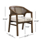 Christopher Knight Home - Chaise de salle à manger capitonnée en cannage (Lot de 2)
