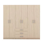 Armoire 6 portes en bois avec tiroirs pour chambre à coucher