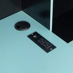 Lit de repos de jeu double/grand avec tête de lit bibliothèque, lumières LED, bureau intégré, tiroirs et station de charge