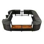 Canapé d'angle d'extérieur en rotin pour spa, forme quadrilatérale