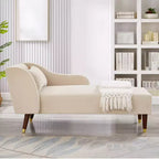 Chaise longue moderne en velours, chaise longue rembourrée avec accoudoir incurvé, canapé-lit de salon pour chambre, bureau, salon