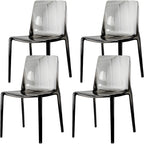 Chaise de salle à manger sans accoudoirs à dossier bas en acrylique ambre
