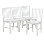 Lot de 4 chaises de salle à manger à barreaux en bois massif, cadre robuste, design classique, montage facile