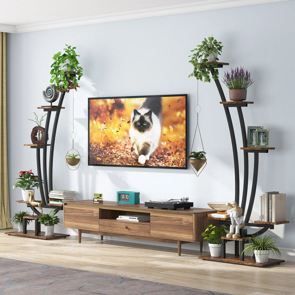 Étagère à plantes d'intérieur, porte-fleurs à 6 niveaux pour jardin - Lot de 2