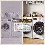 Comptoir pour lave-linge-sécheuse, dessus de machine à laver avec bord surélevé et tapis antidérapant pour le rangement des paniers à linge et l'organisation de la buanderie