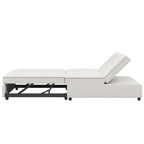 Canapé convertible 3 places 4-en-1 en lin 72,5" avec dossier réglable sur 5 niveaux et poche de rangement