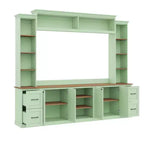 Meuble TV mural 4-en-1 ModernLuxe de style campagnard, convient aux téléviseurs jusqu'à 70 pouces, meuble TV console multimédia avec étagères réglables et tiroirs