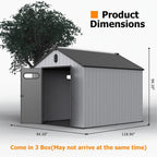 Abri de jardin en résine toutes saisons avec plancher, 1,8 m x 1,2 m/1,8 m x 2,4 m/2,4 m x 1,8 m/2,4 m x 3 m, Spire Tool Shed