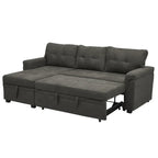 Canapé d'angle réversible convertible avec lit gigogne, méridienne de rangement et pieds durables