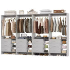 Besiost Lot de 4 organisateurs de placard avec tiroirs en bois et tringles de suspension