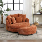 Fauteuil Moderne Rond Avec 5 Coussins Et Pouf Optionnel