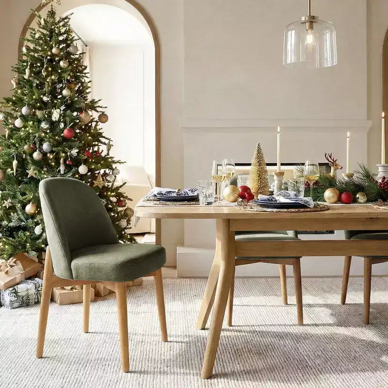 Ensemble de salle à manger 9 pièces pour 8 personnes, table à tréteaux extensible avec chaises rembourrées aux pieds en bois massif-Panipeachy