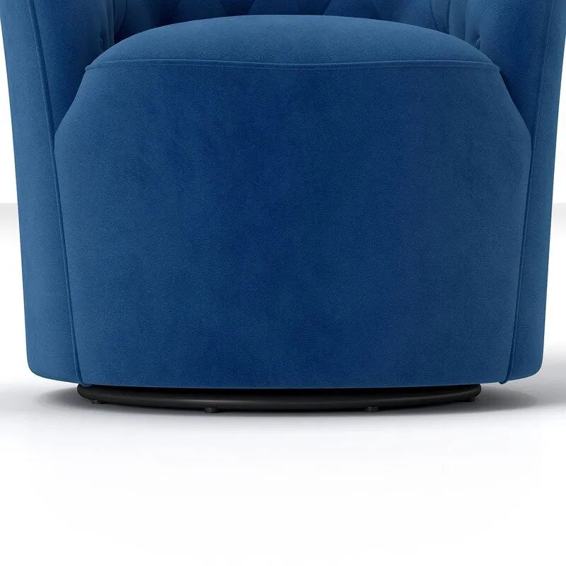 Fauteuils pivotants à 360 degrés en velours capitonné moderne SEYNAR avec dossier touffeté (lot de 2)