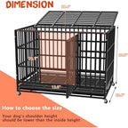 BOSSIN Cage pour Chien Robuste Indestructible 48/38 Pouces, Niche Anti-Évasion avec Roues Verrouillables