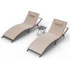 Ensemble de 3 chaises longues d'extérieur Kullavik