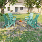 Chaises Adirondack d'extérieur en bois résistantes aux intempéries Bonosuki - Lot de 4