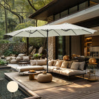 MAISON ARTS Grand Parasol Double Face de 4,5 m avec Base Incluse pour Patio