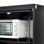 Meuble de rangement de cuisine autoportant traditionnel de 72 pouces avec 4 portes et 3 étagères réglables, grand tiroir central
