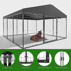 Grande niche extérieure pour chien L 118 x P 118 x H 70, enclos pour chien robuste avec toit étanche