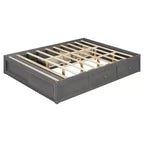 Cadre de lit plateforme Whisen Queen avec 4 tiroirs de rangement et rangement dans le pied de lit