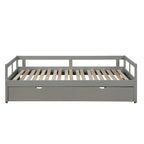 Lit gigogne extensible, Lit gigogne en bois avec tiroir-lit