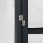 Serre de jardin aluminium VEIKOUS avec évent de toit réglable et porte verrouillable Grise