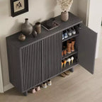 Meuble à chaussures Acekool 46 avec porte cannelée, meuble de rangement 5 niveaux, banc d'entrée rustique pour couloir, 41,5H