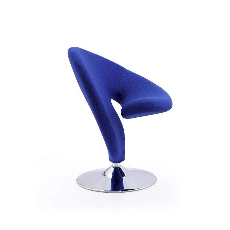 Fauteuil pivotant en mélange de laine et chrome Curl de Manhattan Comfort (lot de 2)