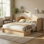 Lit escamotable convertible Queen Size Mjkone avec matelas, chargement USB, tiroirs de rangement