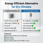 Refroidisseur d'air évaporatif portable 7L avec télécommande, 3 vitesses, minuterie et ventilateur oscillant pour la maison et le bureau