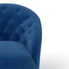 Fauteuils pivotants à 360 degrés en velours capitonné moderne SEYNAR avec dossier touffeté (lot de 2)