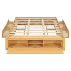 Cadre de lit plateforme Whisen Queen avec 4 tiroirs de rangement et rangement dans le pied de lit
