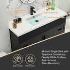 Meuble-lavabo de salle de bain Wavy Line 30/36/48 avec évier et robinet