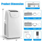 Climatiseur portable Costway 8000 BTU (11 500 BTU ASHRAE) à double tuyau 3 en 1 avec télécommande